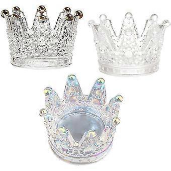 Nail Tools, 3pcs Crystal Glass Crown Nail Brush Display Stand Dappen Dish Acrylic Uv