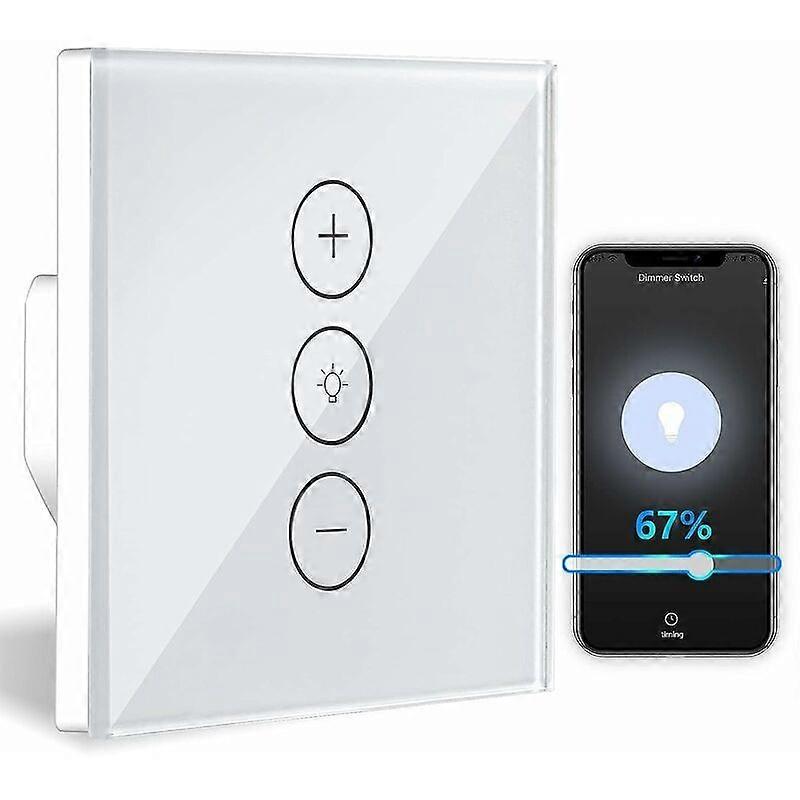 DWW-Dimmer, Percentage Function WiFi Light Dimmer with Timer Function, WLAN Voice Control Recessed Lighting Dimmer
