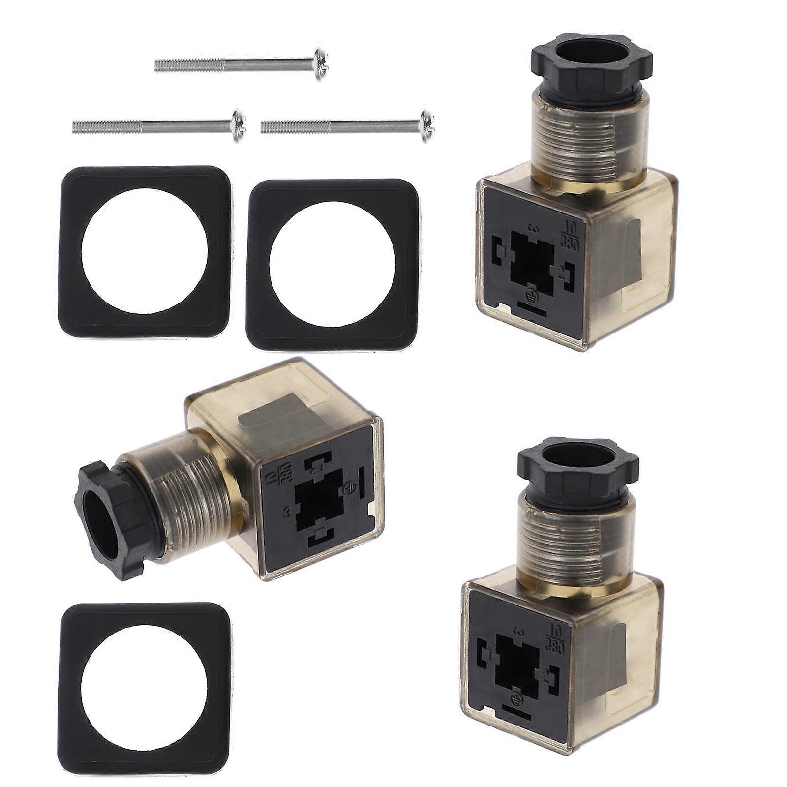3pcs electrovalve conector profesional 3 pini conector cu indicator