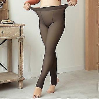 Plus Size Winter Women's Thermal Translucent Pantyhose Warm Leggings Fake Stockings Fleece Tights Skin Effect 26s