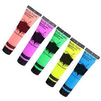 5 st kroppsfärg fluorescerande färg smink kroppsmålning neon ansiktsfärger