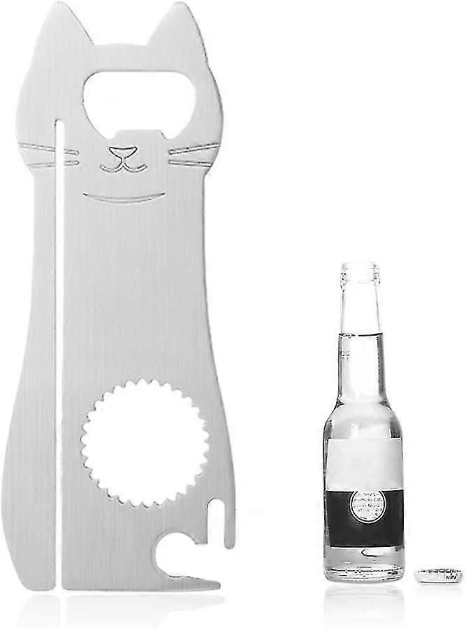 Multi-function Stainless Steel Cat Beer Bottle Opener