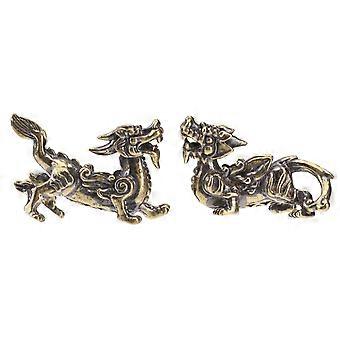 2PCS Brass Pi Xiu Kylin Decorations Blessing Pi Xiu Kylin Desktop Adornment Delicate Pi Xiu Crafts Decor Creative Household Ornament for Home Dorm