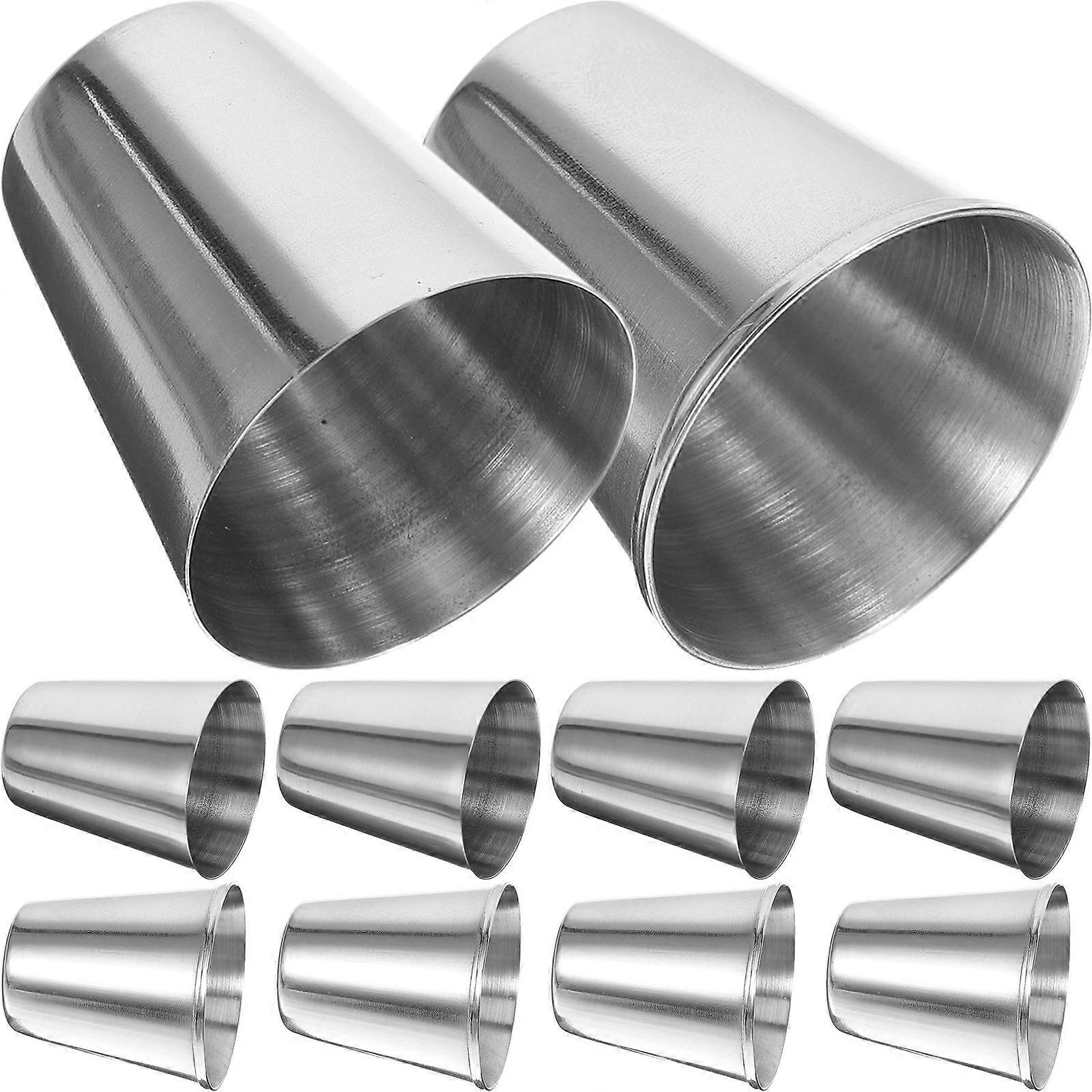 Multi-Function Stainless Wine Cup for Home Use 10Pcs Silver Set