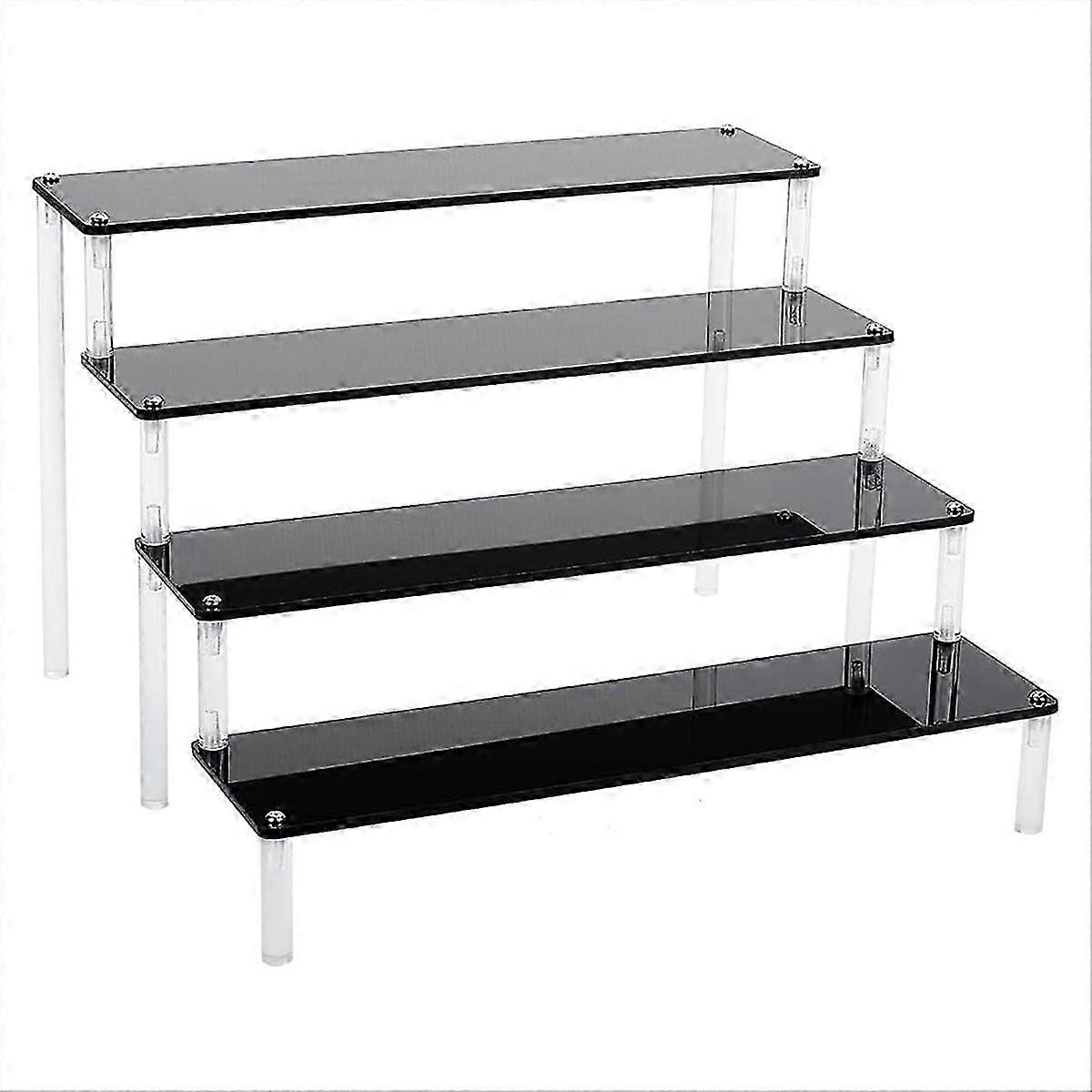 4 Tier Black Acrylic Display Riser Cupcake Stand Organizer