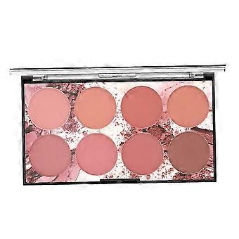 Rouge-Palette mit 8 Farben in neutralen und warmen Tönen, langanhaltende Puder-Make-up-Palette 42 g