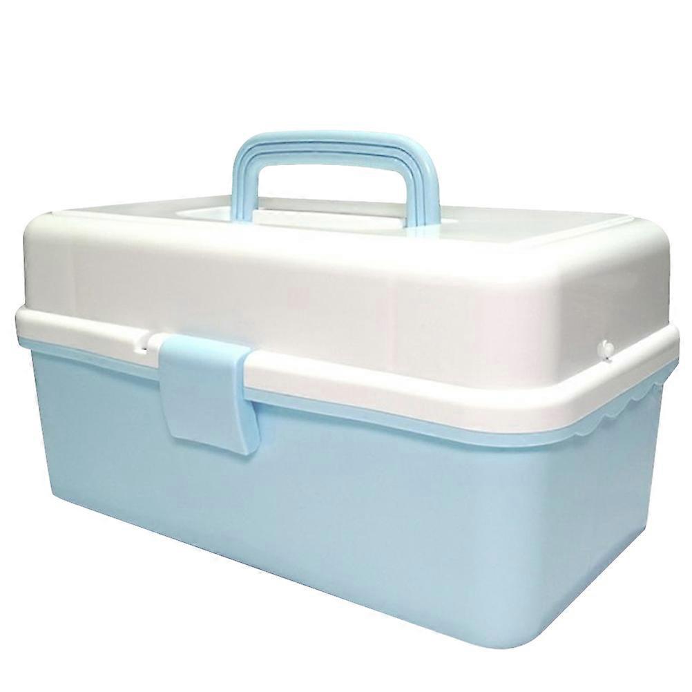 Painting Tools Box for Storage Use Blue PP Multi-Layers Storage Container