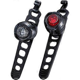 Kompatibel med CatEye Orb polerad svart fram- och bakljusset med LED-cykel