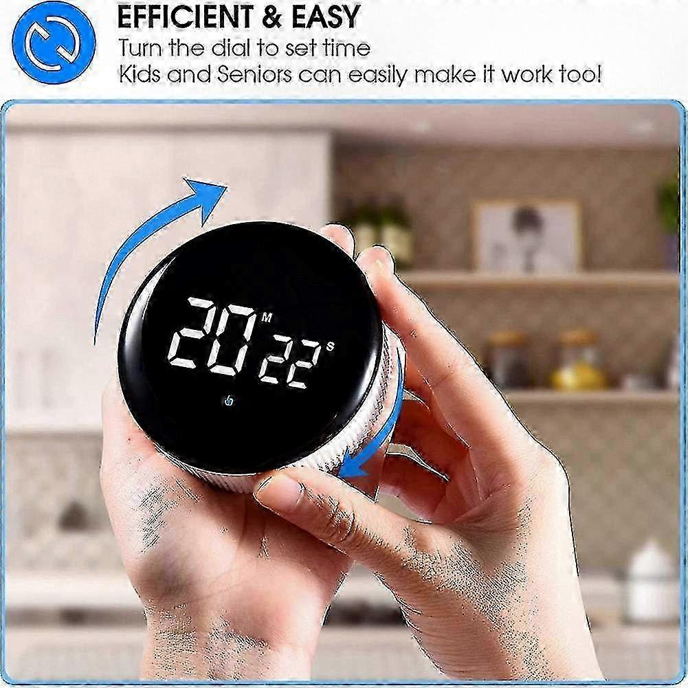Rechargeable Magnetic Kitchen Timer featuring LED Display, Digital Visual Timer for Classroom and Productivity