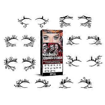 2X halloween weihnachten geschenke dekoration aalhoe eyeliner aufkleber horror mode party