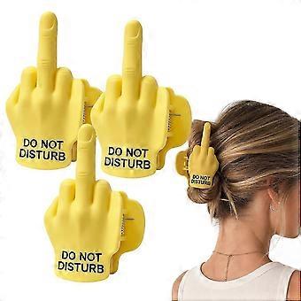 Fermaglio per capelli a forma di dito medio "Non disturbare", divertente e umoristico, accessorio antiscivolo alla moda per feste e uso quotidiano - 1