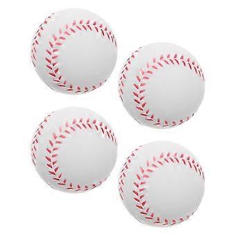 Balles de baseball d'entraînement souples en PU blanc, lot de 4