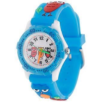 Kids Watch with Rubber Band for Daily Use Children Owl Strap Watch
