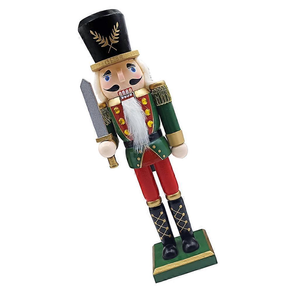 Wood Nutcracker Craft for Decor 2Pcs Christmas Soldier Nutcracker Figures