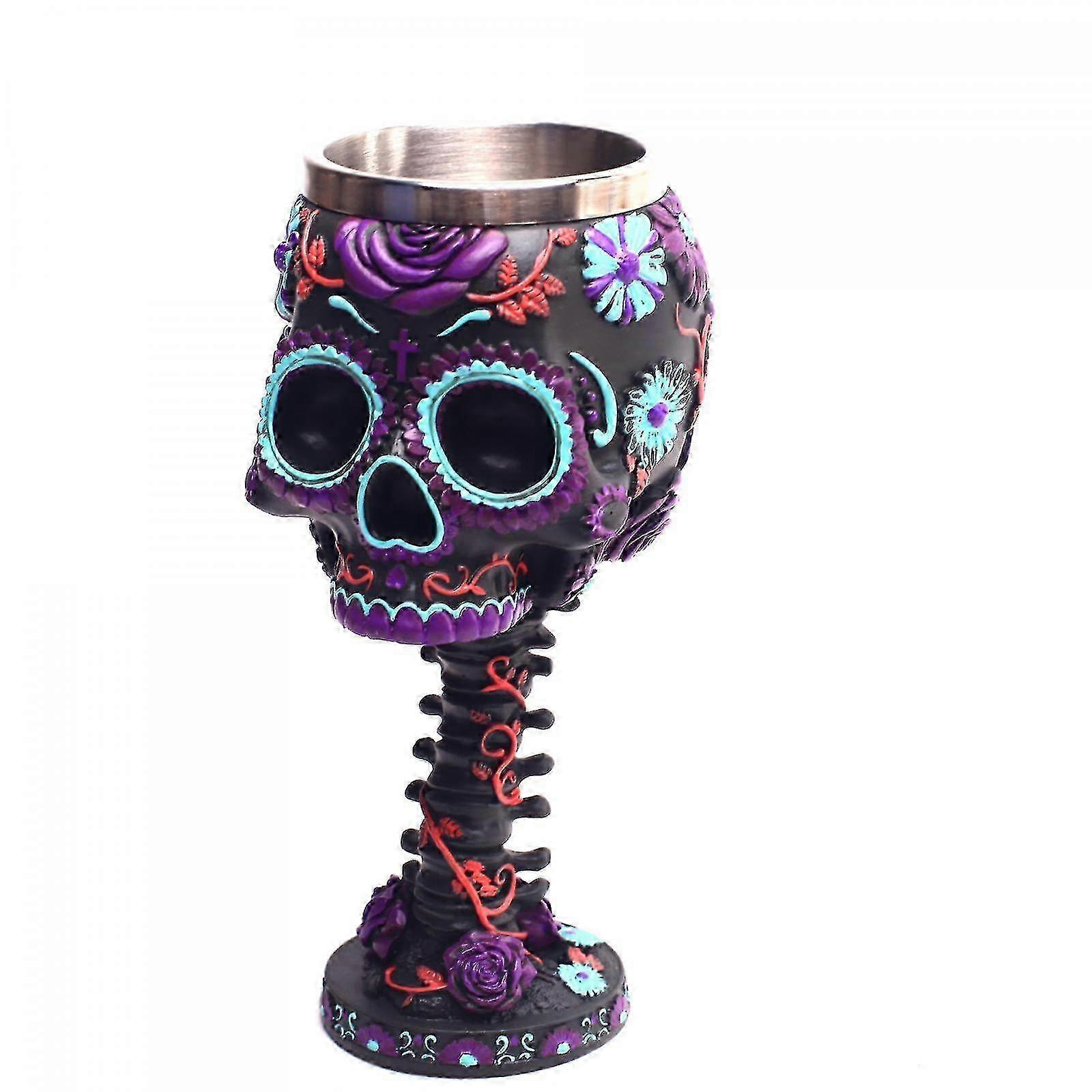 Stainless Skull Wine Goblet Table Decor