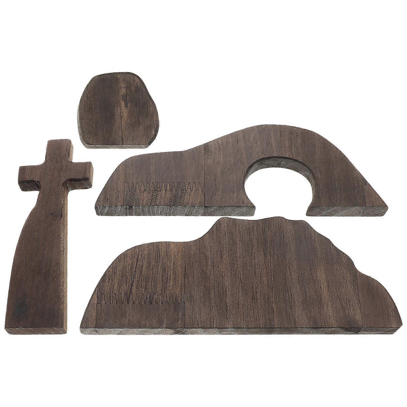 Wooden Easter Scene Decorations for Empty Tombs Easter Display