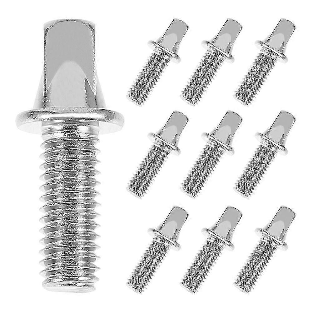 Silver Drum Set Screws Metal Replacement Drum Accessories 10Pcs