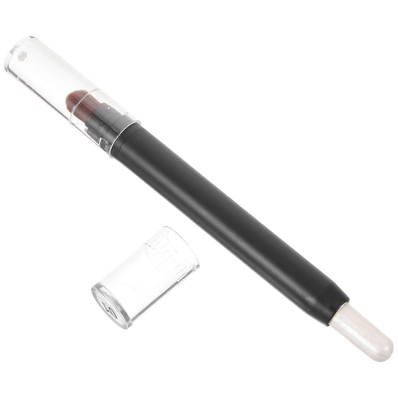 Eye Shadow Stick Dual End Brush for Precision Application Silver ABS Makeup