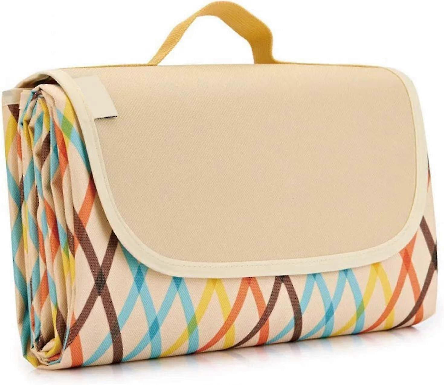 Rainbow Grid Waterproof Picnic Mat