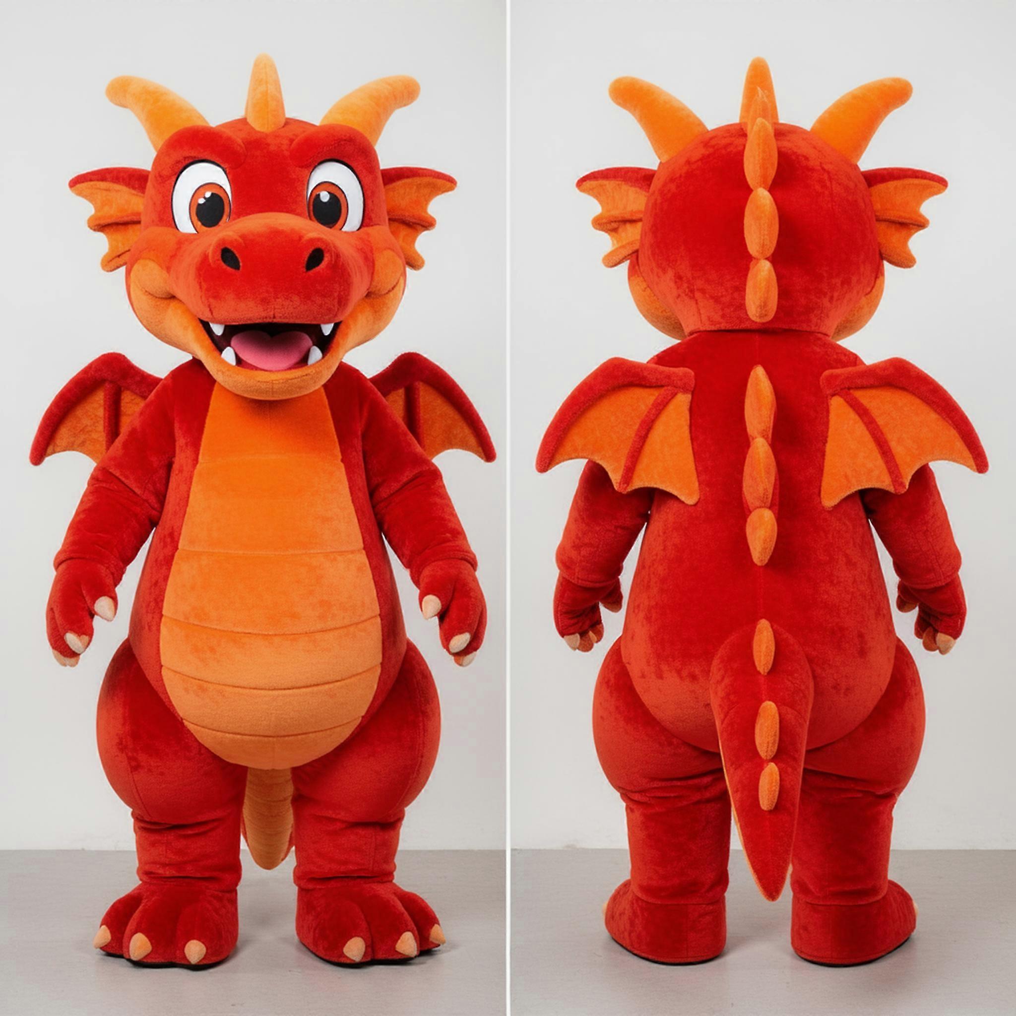 MASTICOT Rust Red Expressive Dragon Mascot
