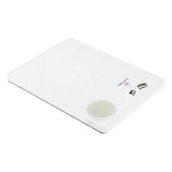 Eyelash Extension Pallet Grafting Splitting Platform 1Pcs White Acrylic Glass Lash Tool with Green Jade Piece