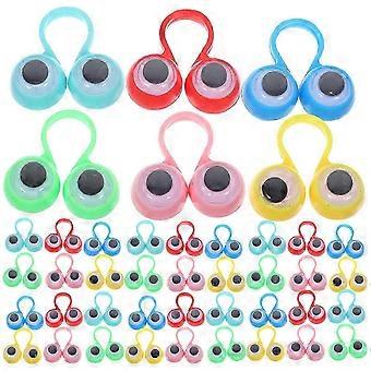 48 Pcs Eyeball Finger Puppets, Plastic Eye Rings for Kids, Creative Learning Party Favors, Random Colors, 3.5 cm Bulk Toy Set