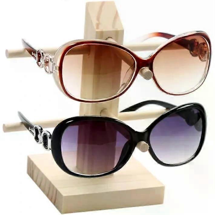 Display Holder Eyeglasses Double Layer Pine Wood