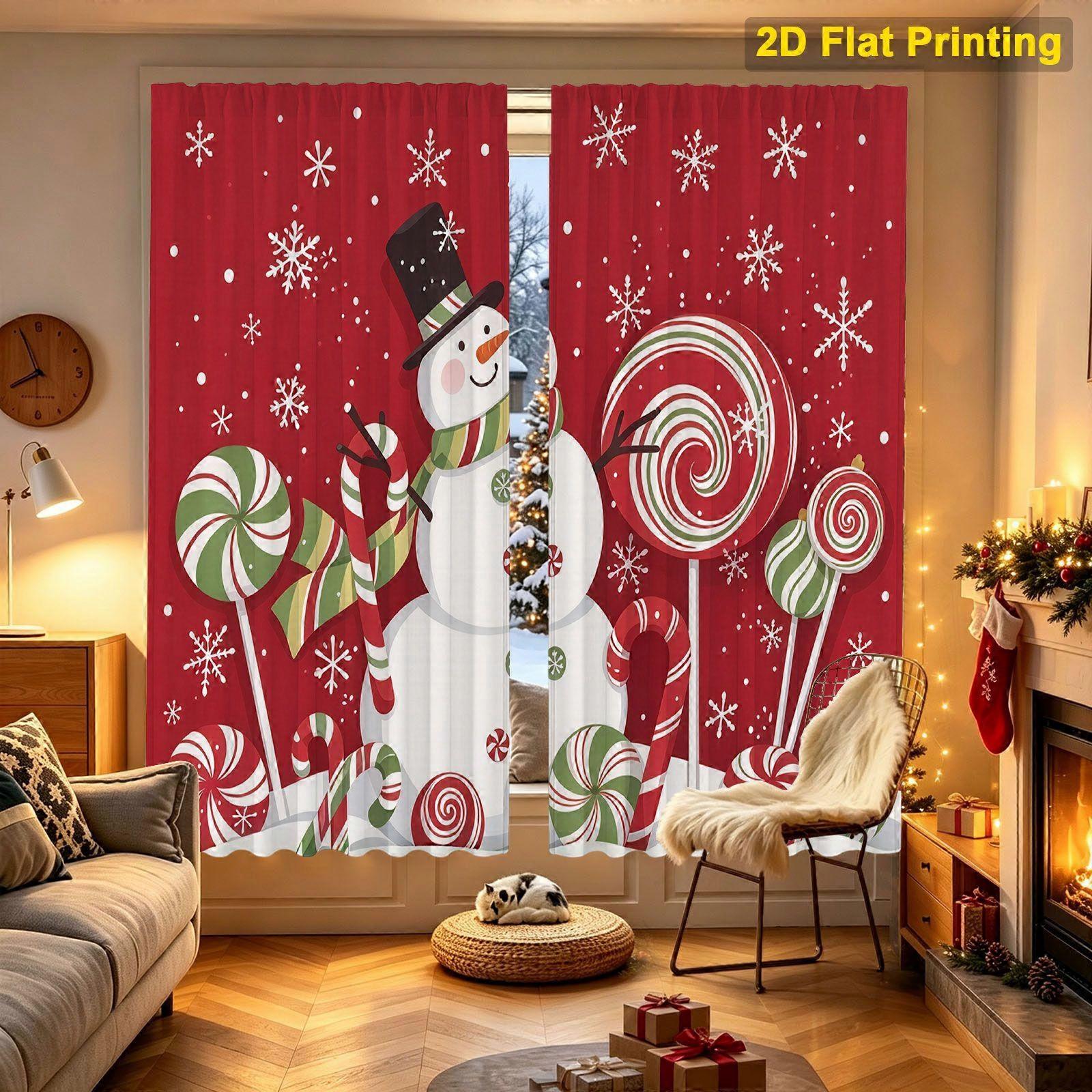 snowman candy Motif Curtain