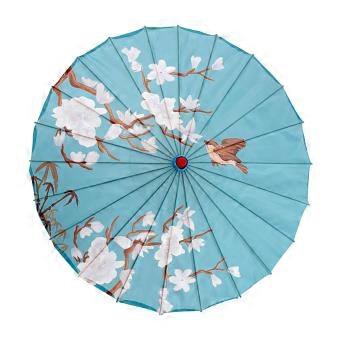 Japanese Parasol Umbrella 32 Inch Handmade Plum Blossom Silk Folding Umbrella for Cosplay, Dance, Travel