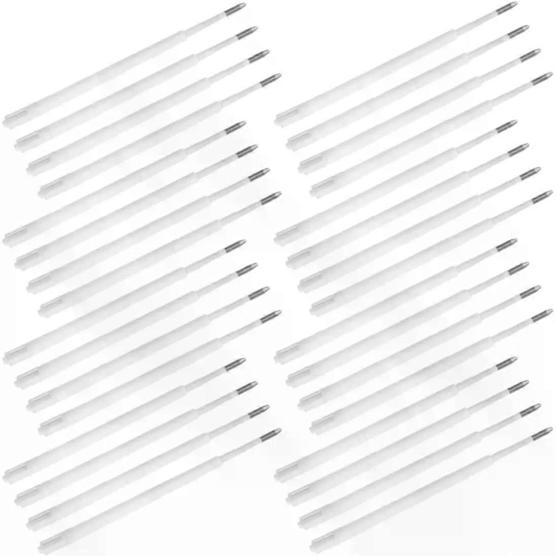50pcs White Plastic Retractable Ballpoint Pen Refills
