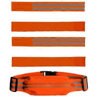 Reflective Glow Belt for Increased Visibility with Adjustable Safety Straps Waist Bag Armband Set for Sports