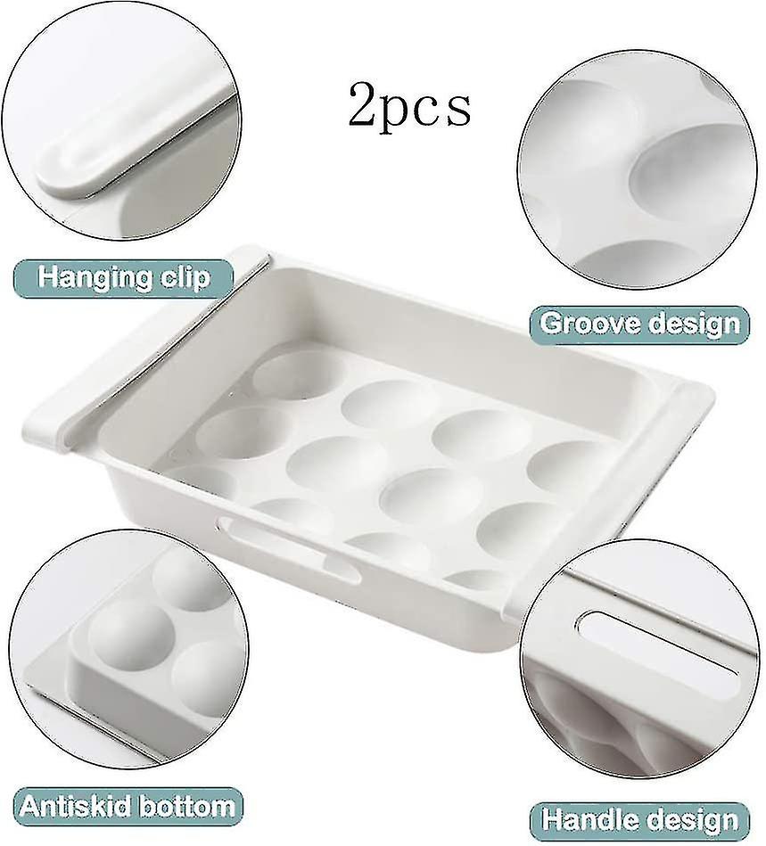2pcs Fridge Storage Box, Unique Design, Pull-out Drawer, Fridge Holder