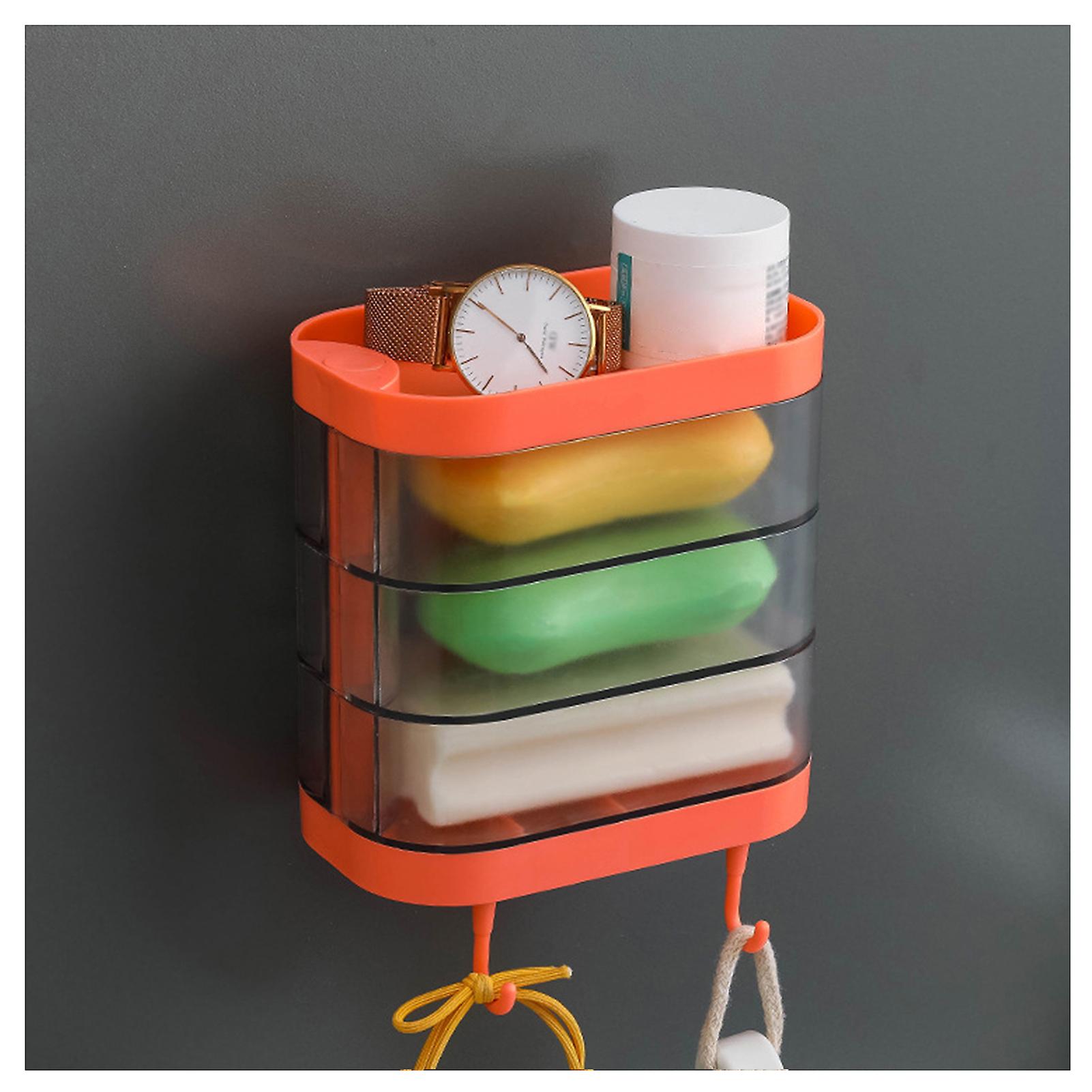 Plastic Bathroom Soap Dish Durable No Punching Holder