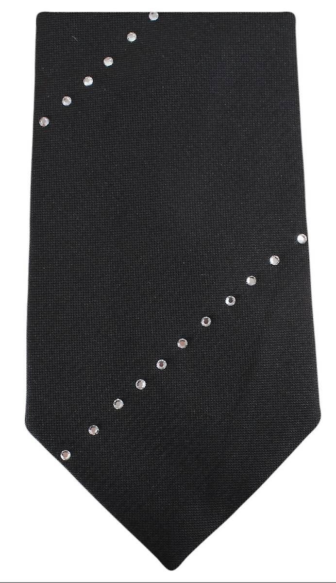 ナイツ ブリッジ ネックウェアー ストライプ ブラック/シルバー ディアマンテ パターン ネクタイ