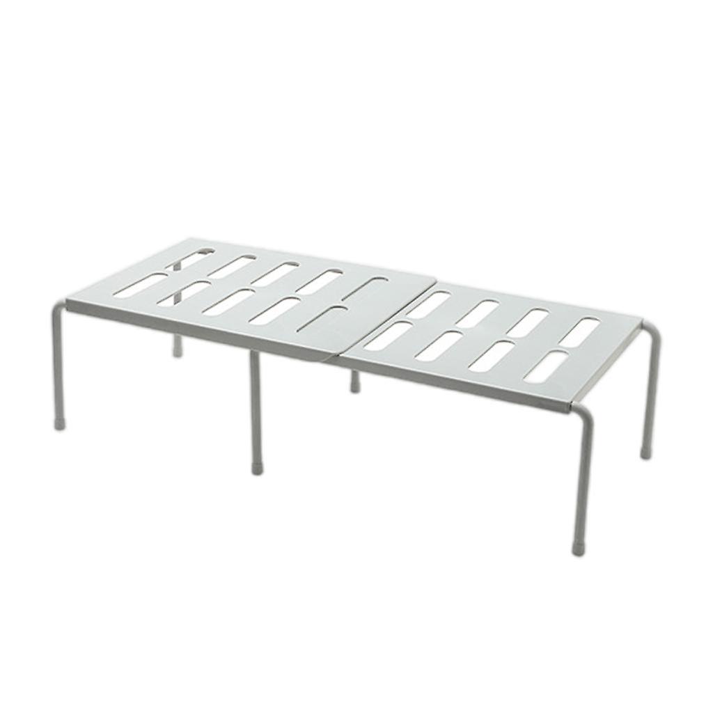 Expandable Storage Rack Anti-Skid Organizer Adjustable for Kitchen Tools Gray