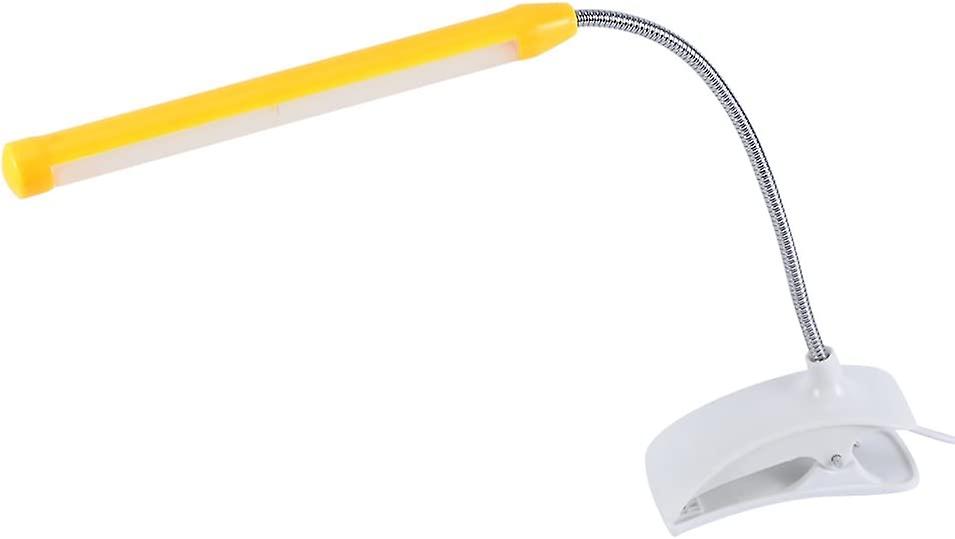 LED Clamp Light Dimmable USB Powered Clamp Light Table Desk Reading Lamp for Reading, Studying, Working, Bedroom, Office (Yellow)