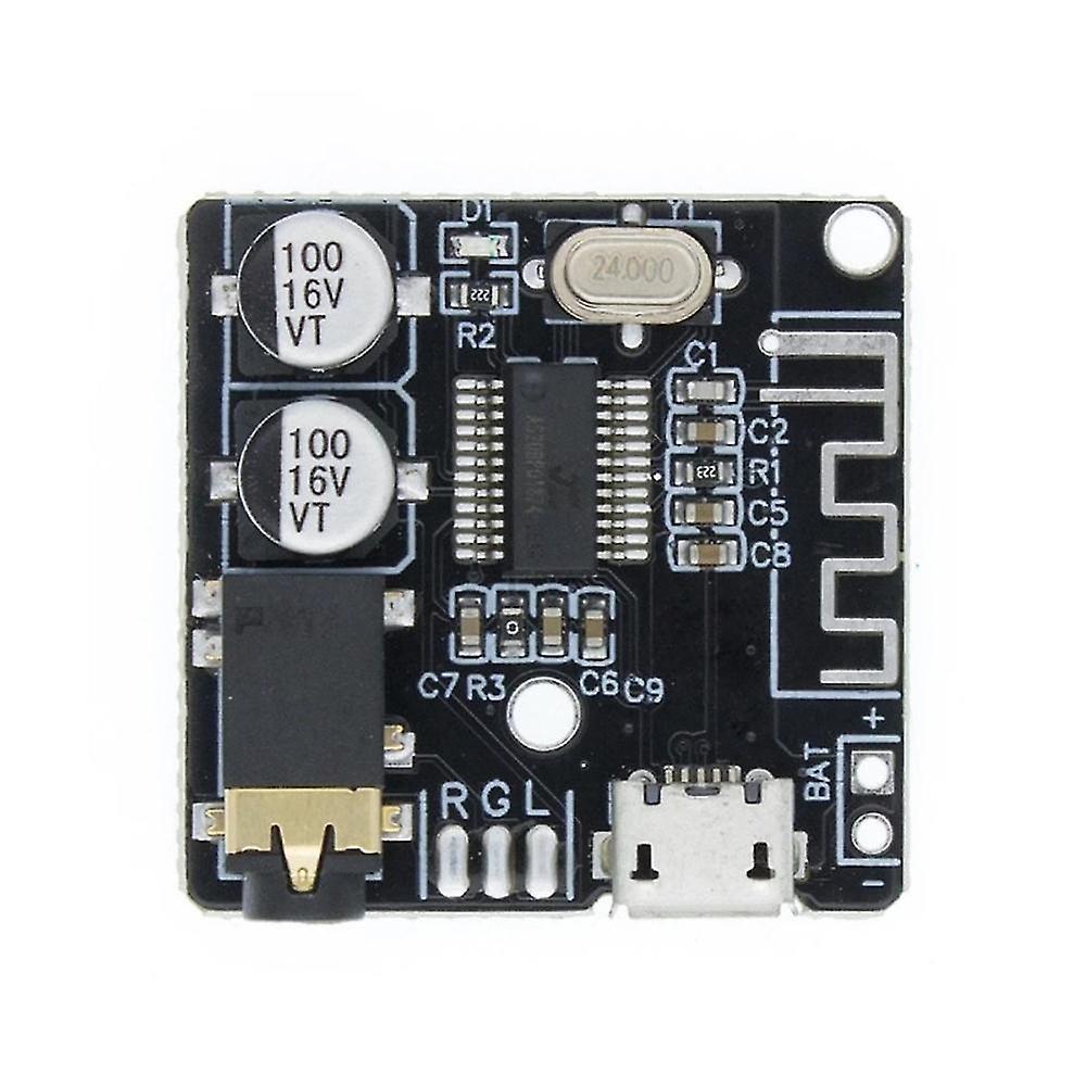 Bt5.0 Audio Receiver+case+one-to-two Audio Cable Kit Mp3 Bluetooth Decoder Lossless Car Speaker Aud