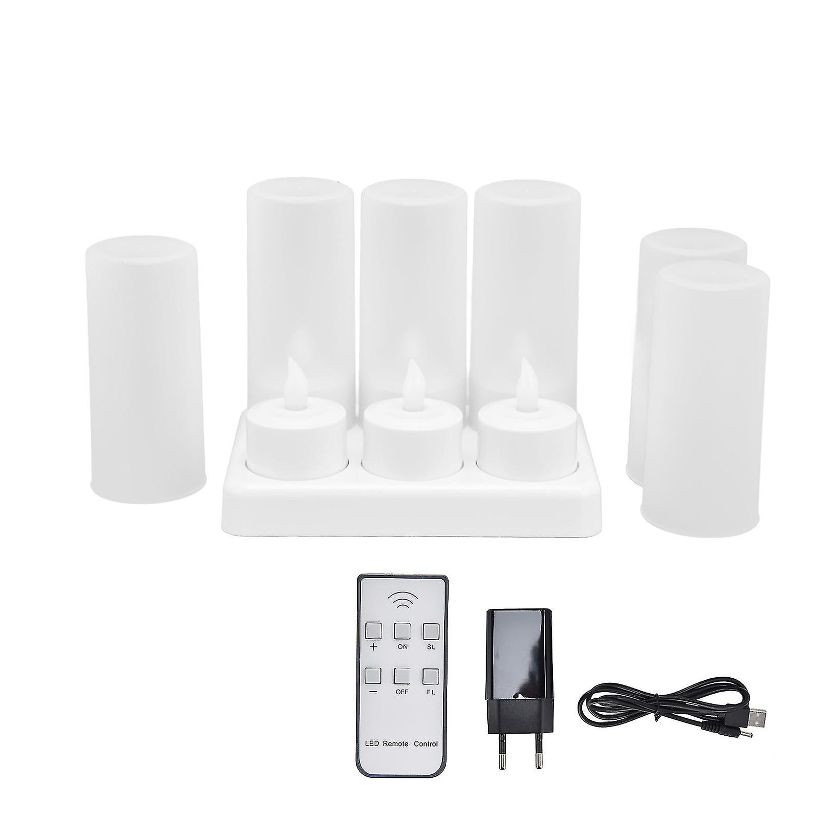 Reusable Led Candle Light Flameless Tea Light Electric Fake Candle For Wedding Party Table Dining Room 100240veu Plug