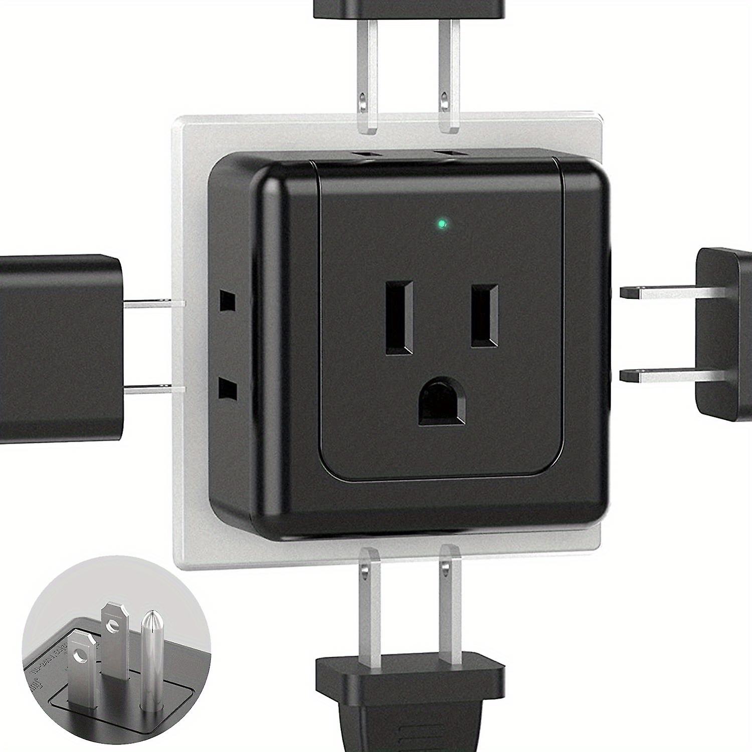 2 Pack Wall Outlet Extender 5 Way Outlet Splitter---mdl: Sx560