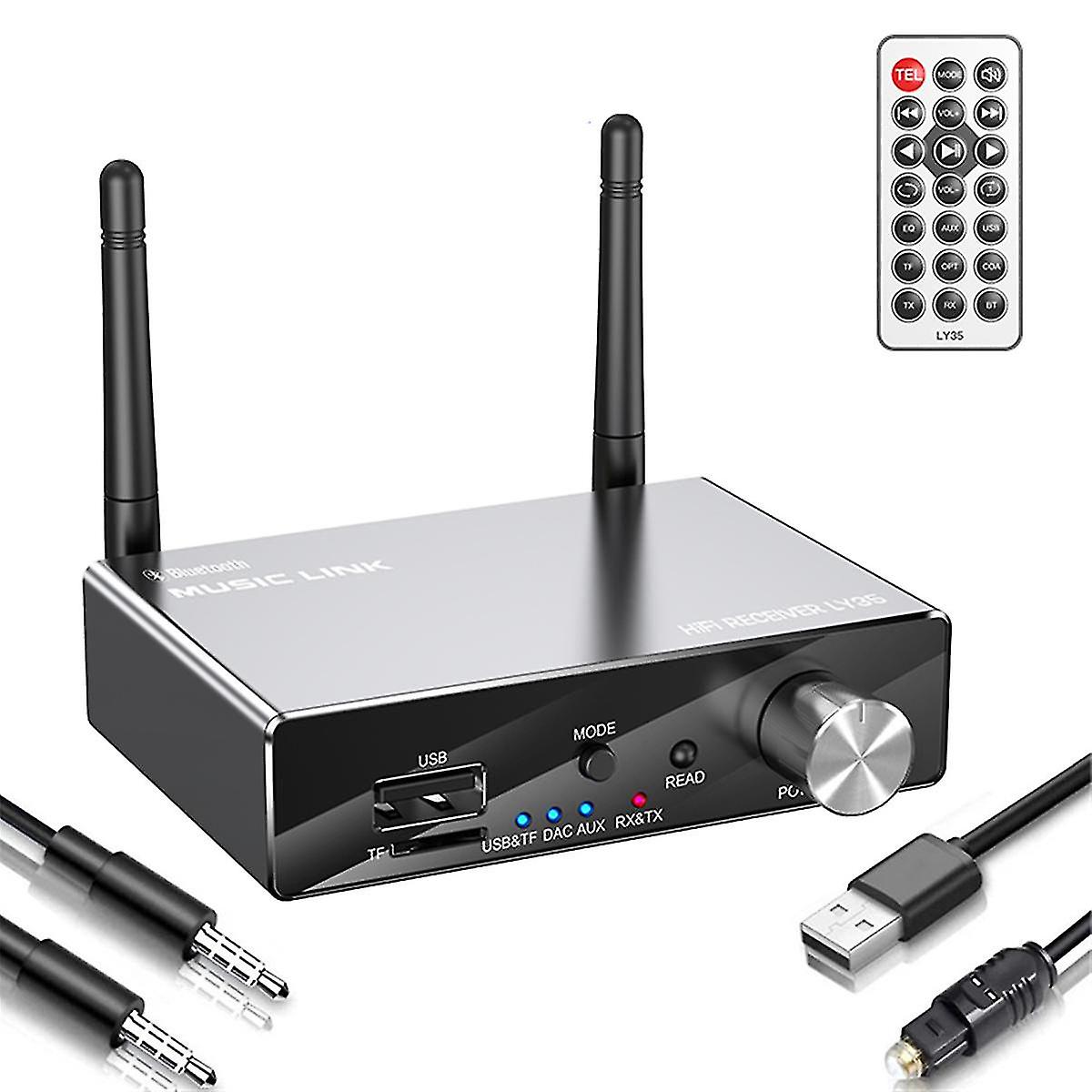 Bluetooth 5.3 Receiver Transmitter Stereo Low Latency Aux 3.5mm Jack Optical Wireless Music Audio A