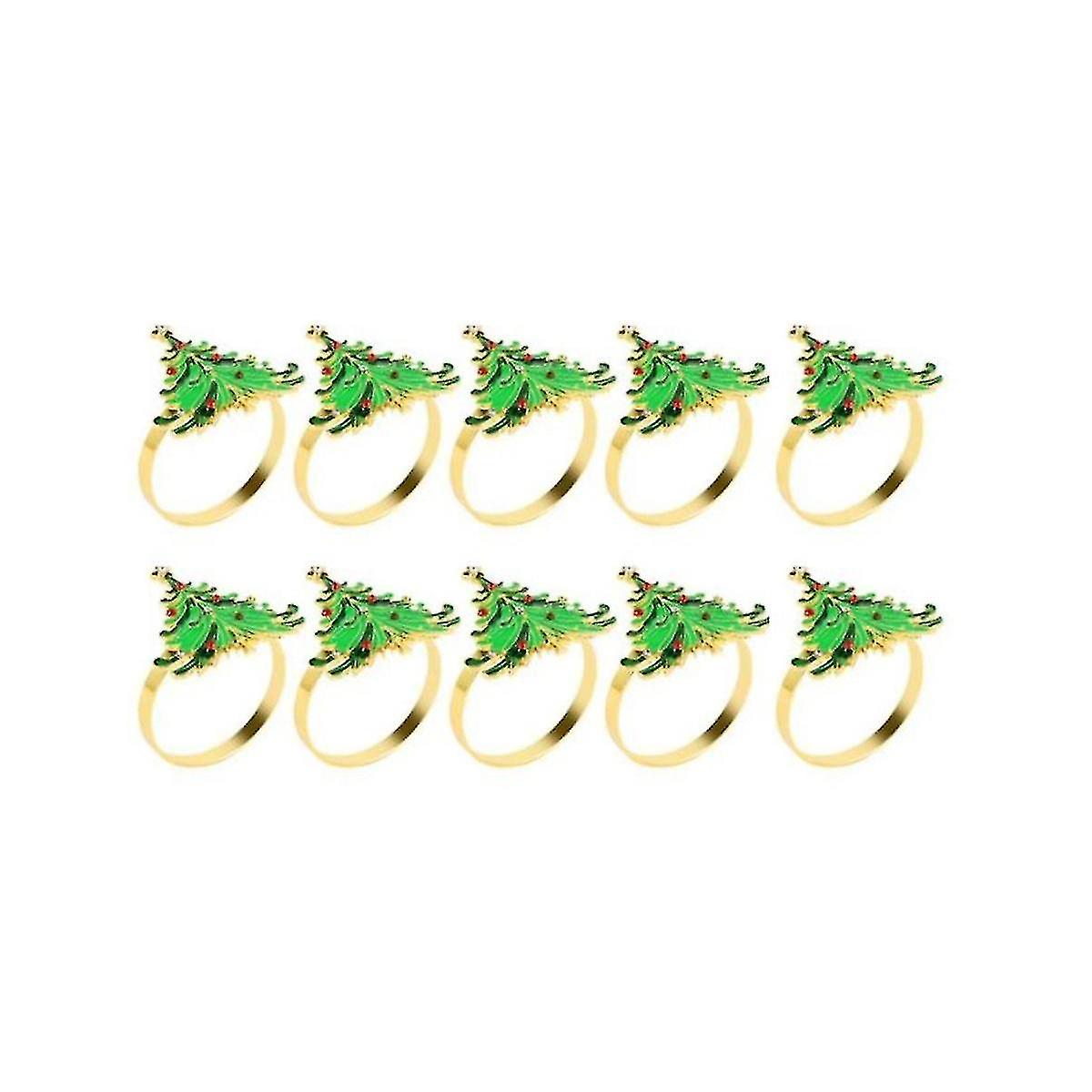 10pcs Green Napkin Rings,for Christmas Dining Table Setting-wedding Receptions Party