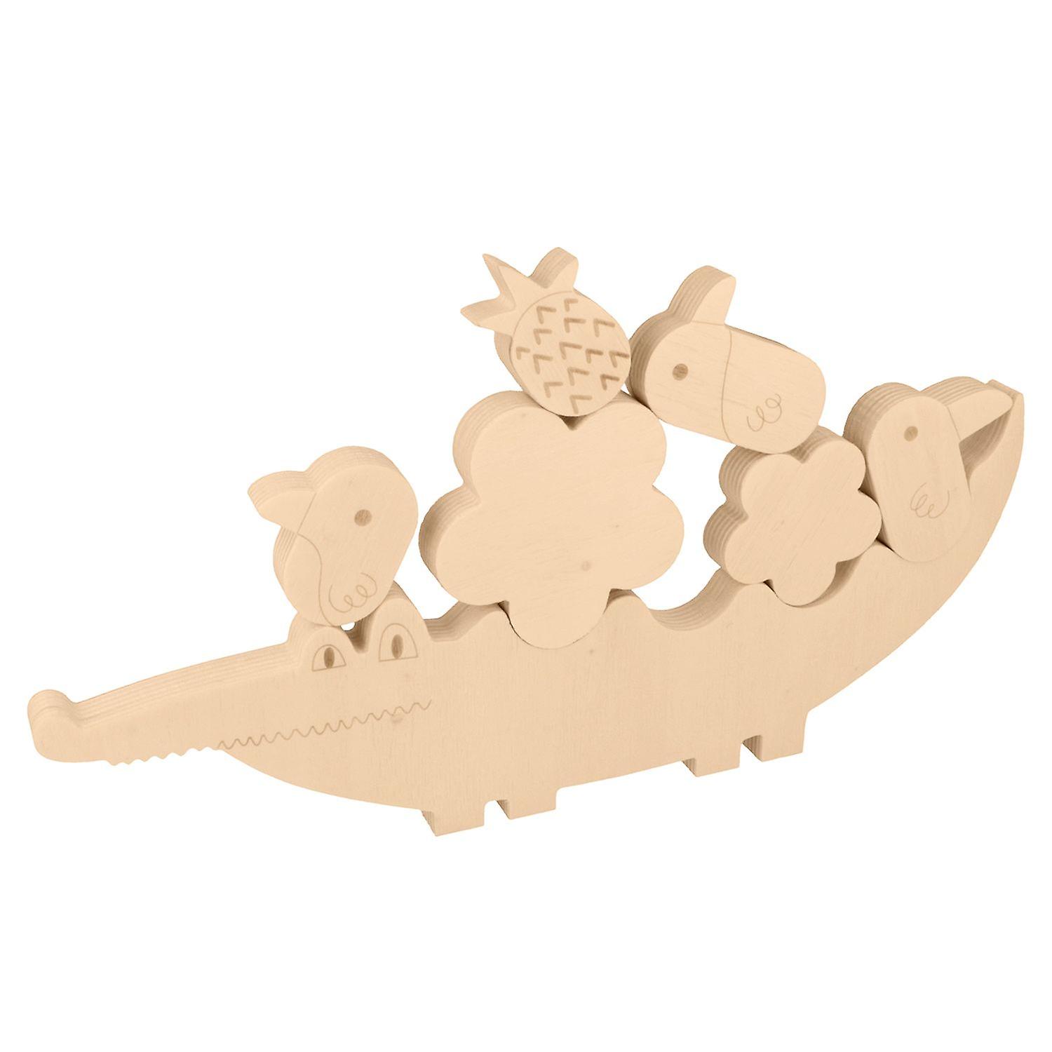 Wooden balance game crocodile