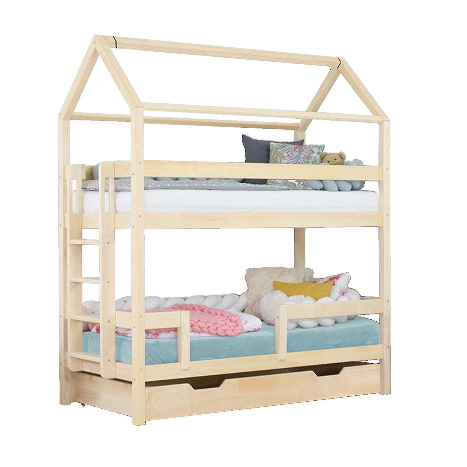 MONTY bunk bed with bed frame drawer - natural