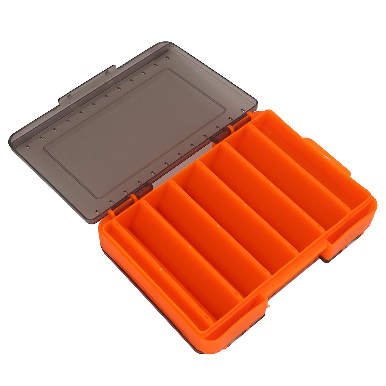 Fishing Lure Storage Box Breathable Space Saving Portable Waterproof Lure Box with Handle for Fishing Orange
