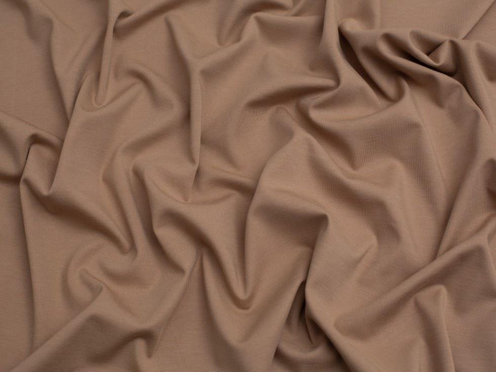 Minerva Light Ponte Roma Double Stretch Knit Fabric Beige - per metre