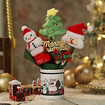 Christmas Plush Bears Soft Stuffed Santa Claus Bear Animal Landscape Ornaments