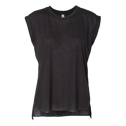 BELLA + CANVAS Womens Flowy Rolled Cuffs Muscle Tee