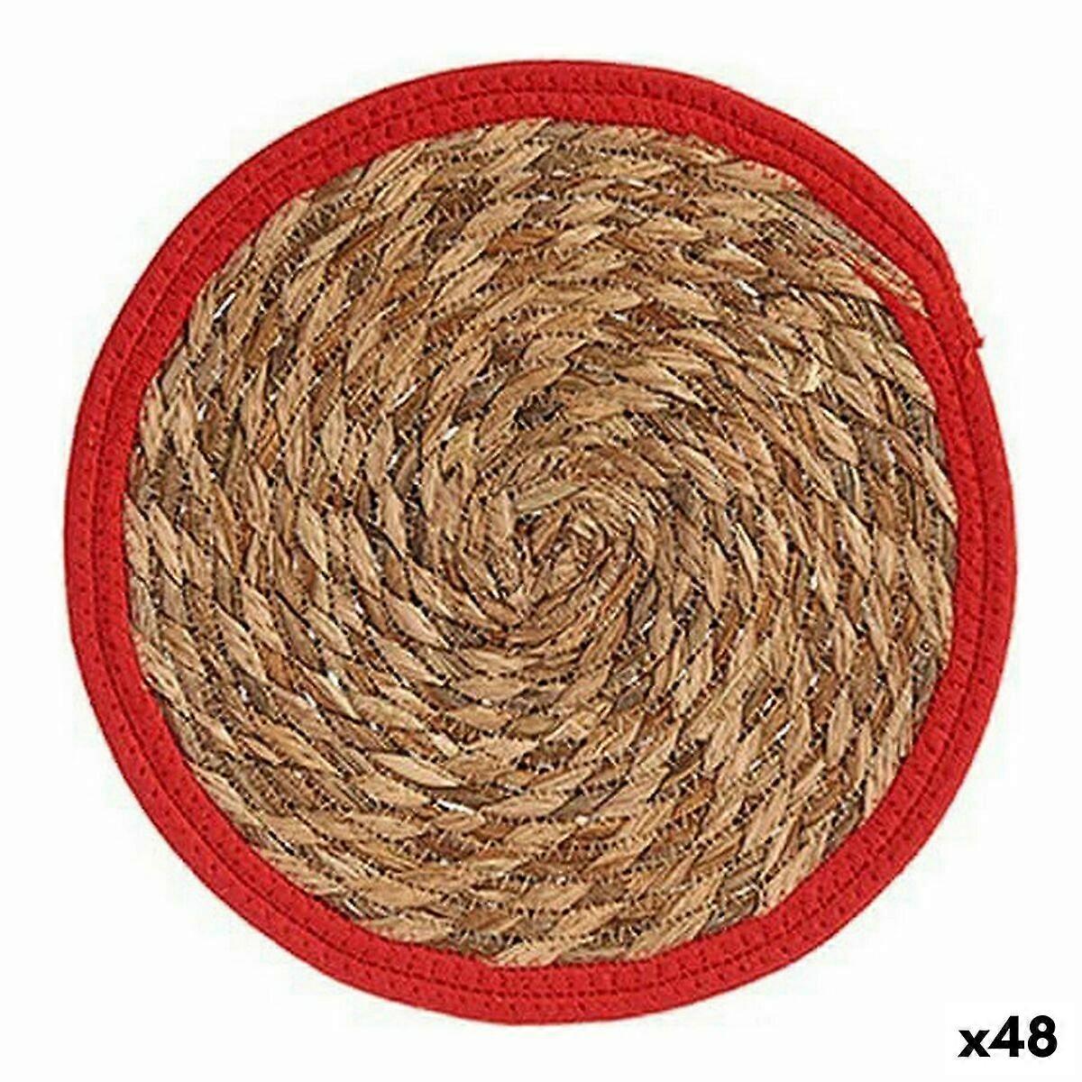 Tischset Geschenkdekor Rot Naturfaser 30 x 1 x 30 cm (48 Stück)