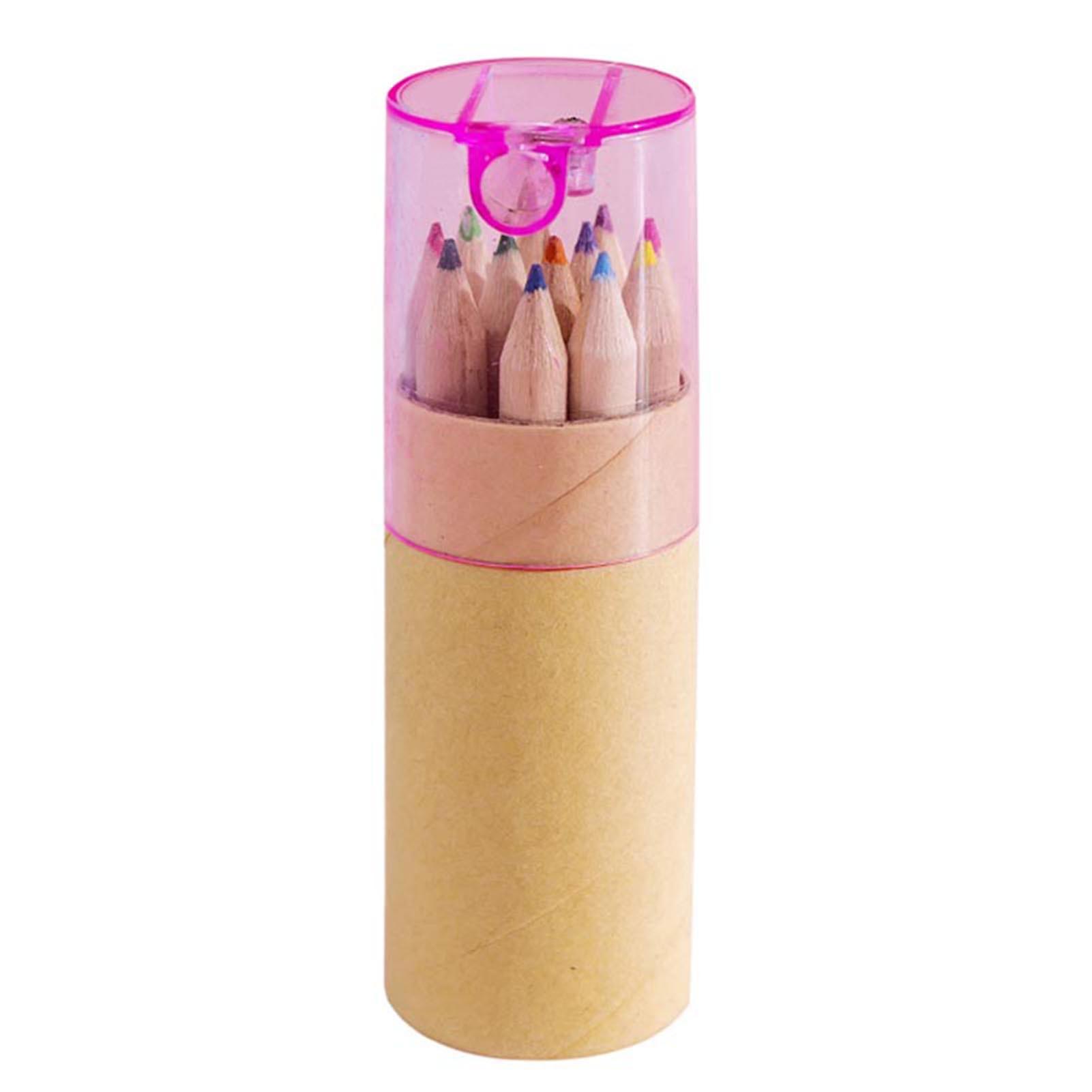 12 Colors Colored Pencils with Storage Bin & Built-in Sharpener Art Craft School Supplies for Kids Sketching Drawing New