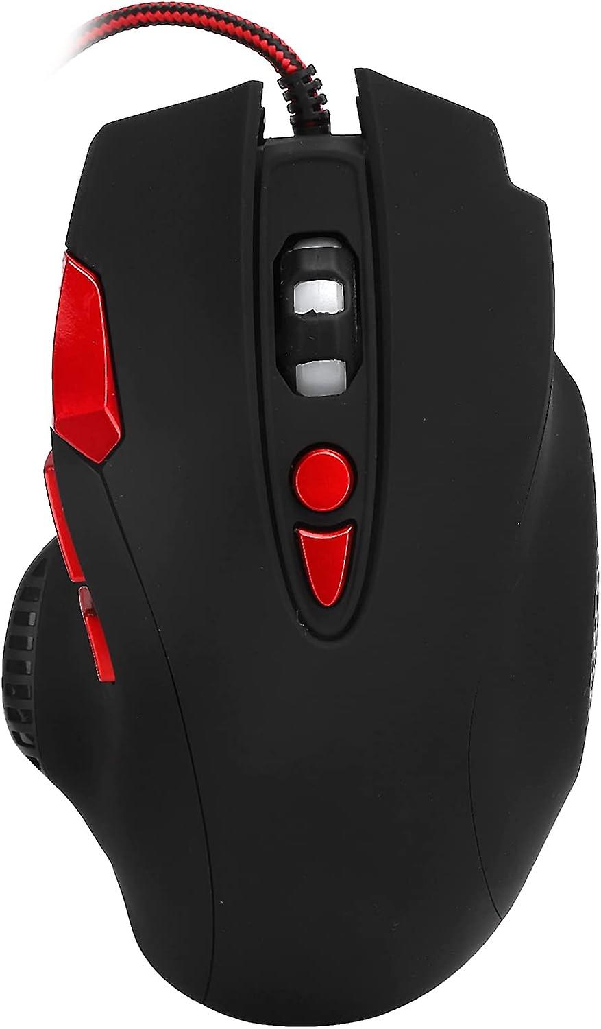 PC Gaming Mice, 8 Keys Gaming Mouse USB Wired 1000/1600/3200/6400 DPI 4Speed Adjustable with Breathi